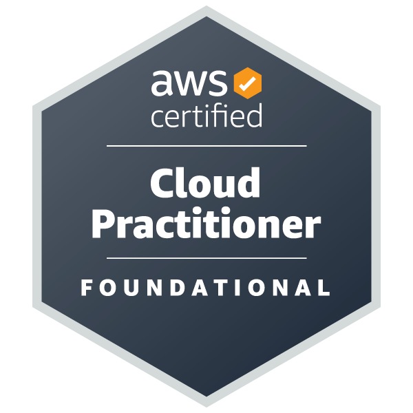 Insigna da certificação Cloud Practitioner